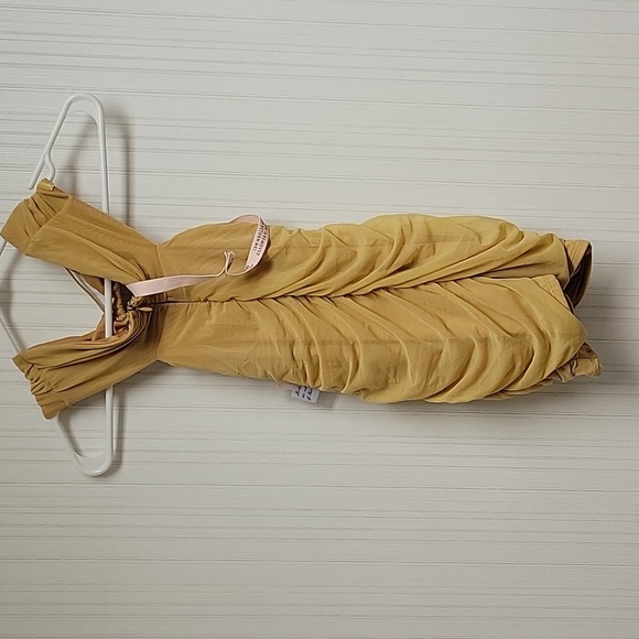 Oh Polly, women's  Gold Ruched Mini Dress Sz 8. New With Tags. Nylon, Elastane - Picture 5 of 7
